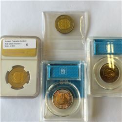 2 dollars 2011 MS-63; TT-200.4, 2011 MS-63; Bear, 2012 MS-64; War of 1812, Security Stamps, all 3 CC