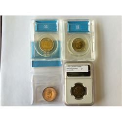 2 dollars 2011 MS-64; TT-200.4, 2011 MS-64; Bear, 2012 MS-65; War of 1812, Security Stamps, all 3 CC