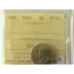 5 cents 1925, ICCS F-15.