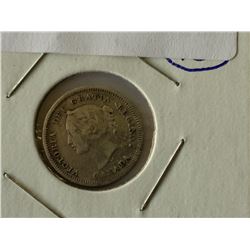 5 cents 1881H in F-12.
