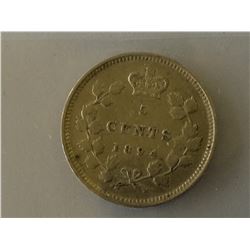 5 cents 1894 CCCS VF-30; Scratches.
