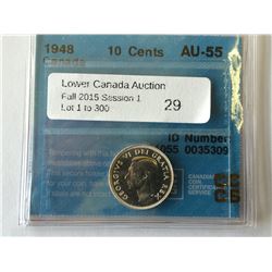 10 cents 1948, CCCS AU-55.