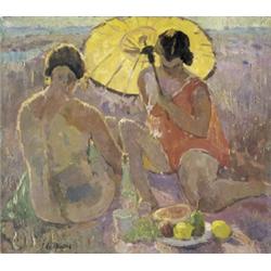 ZONNEBAADSTERS TE ST. TROPEZ (CA. 1928) - VERSO:...