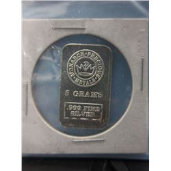 .999 Silver Monarch Mint bar - 5 grams