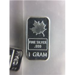 4 x .999 Silver "Canadian Maple Leaf" bars