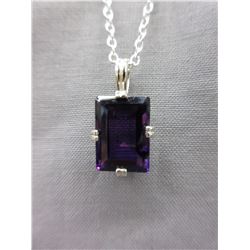 7.69 CT Emerald cut - Amethyst necklace set