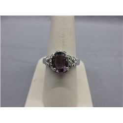 2.4 CT Oval Amethyst dinner ring
