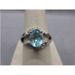 1.75 CT Oval Blue Topaz dinner ring