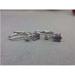 New 1.10 CTW Purple Amethyst & Diamond earrings