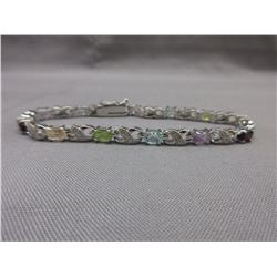 6.5 CTW Multi-gemstone & Diamond bracelet