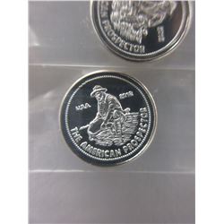 4 x .999 Silver "Prospector" motif Art Rounds