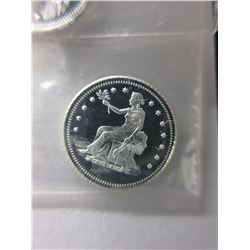 4 x .999 Silver "Eagle & Liberty" motif Art Rounds