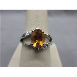 1.6 CT Citrine & Diamond cocktail ring