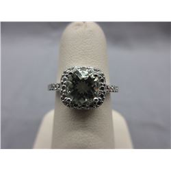 Diamond & Blue Topaz Solitaire ring