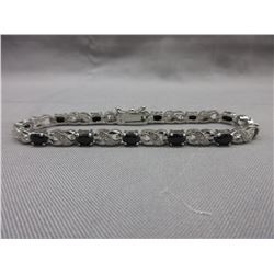 New 6 CT Diamond & Sapphire tennis bracelet