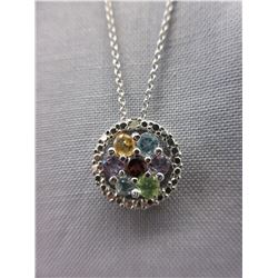 Multi Gemstone & Diamond pendant
