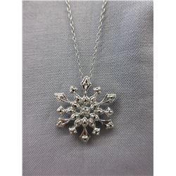 Diamond & Sterling Silver snowflake pendant