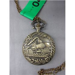 New Bronze-Tone Train motif pocket watch
