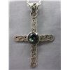 Image 1 : Custom made - Mystic Topaz "cross" pendant & chain