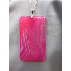 Large Pink Botswana Agate necklace