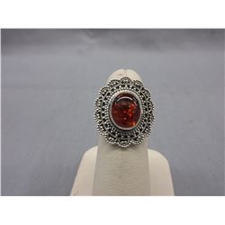 Custom made - Orange Baltic Amber ring