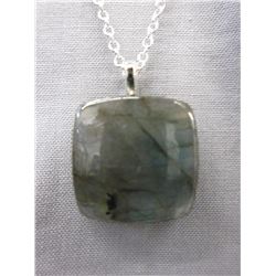 Unique - Square cut Labradorite necklace