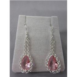 Sterling Silver & Pink Kunzite dangle earrings
