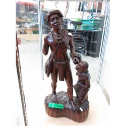 Carved wood statue