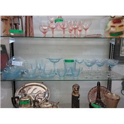 Lot of blue depression glass - 35 pieces