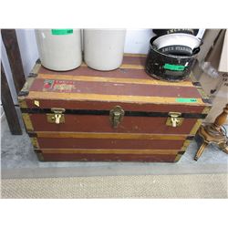 Vintage trunk with Cunard label