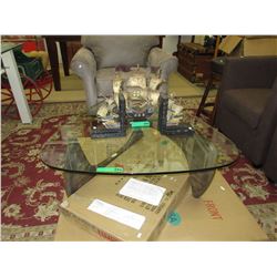 NEW - Modern glass top coffee table