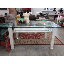 Used glass top table