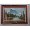 Image 1 : Oil on canvas mountain scene