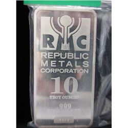 10 Troy Ounce .999 Fine Silver Bar