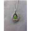 Image 1 : Peridot & Diamond Teardrop Necklace