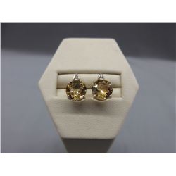New 2-Carat Citrine & Diamond Stud Earrings