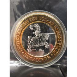 .999 Silver Ten Dollar Excalibur Casino Token
