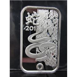 2013 Year of the Snake Silver Art Bar