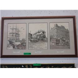 Framed transportation prints