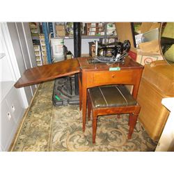 Vintage Singer sewing machine on stand