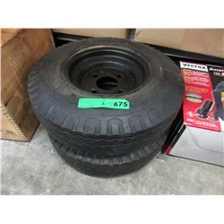 2 Rubber trailer wheels