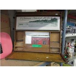 Vintage portable wood art desk