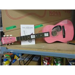 New child size acoustic guitar - pink