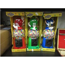 3 New M&M's candy dispensers