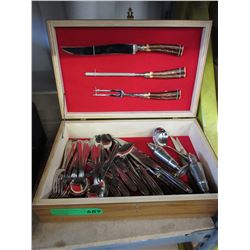 Used stainless steel cutlery and knife set