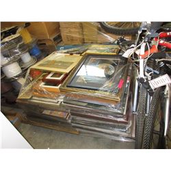 Pallet lot of Framed Pictures and Paintings