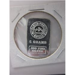 .999 Fine Silver "Monarch Mint" bar - 5 grams
