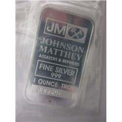.999 Fine Silver "Johnson Matthey" Investor bar