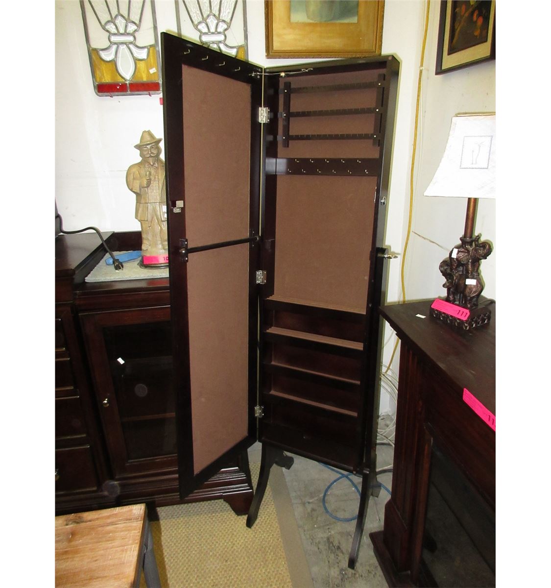 Mirrored jewelry armoire used