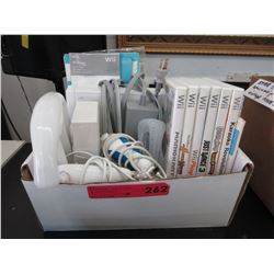 Nintendo Wii with 6 games & controllers - used